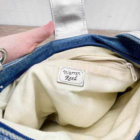 Vintage Y2K Jean Purse by Warren Reed, 2000's Era Blue Jean Handbag - Picture 2 of 9